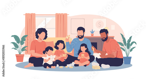 A serene illustration of a potted plant casting a shadow, perfect for home decor or lifestyle content.