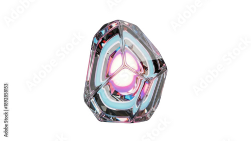 Abstract Crystal Gemstone isolated on transparent background