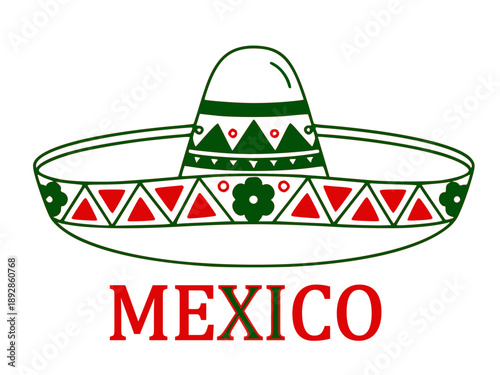 Mexican hat .MEXICO HAT VECTOR .