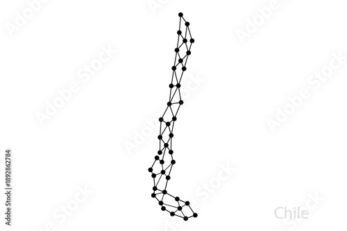 Chile network map with connected black nodes