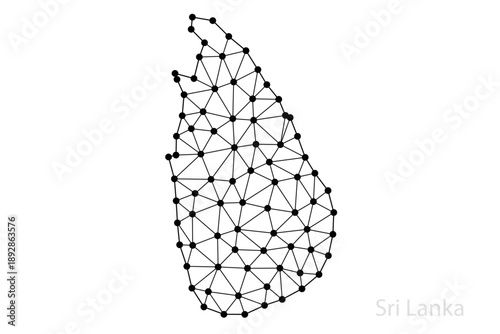 Sri Lanka network map with connected black nodes
