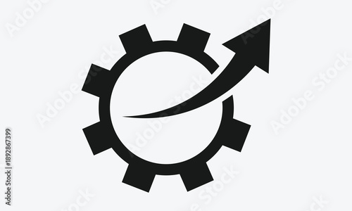 Gear Growth Icon Representing Industrial Development and Business Expansion