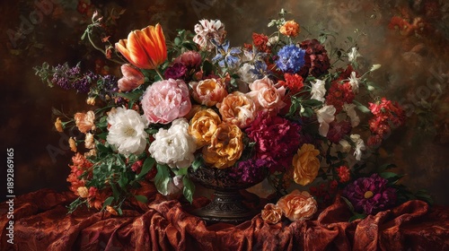 Floral Still Life - A Symphony of Colors and Textures.