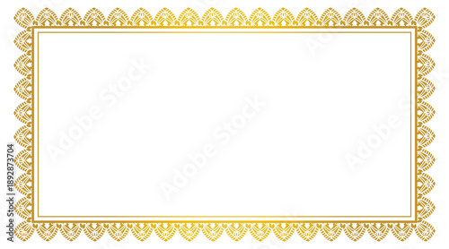 Golden thin frame set. Gold geometric borders in art deco style. Thin linear radiance rectangular shape collection. Yellow glowing shiny boarder element pack. Vector bundle for photo, cadre, poster