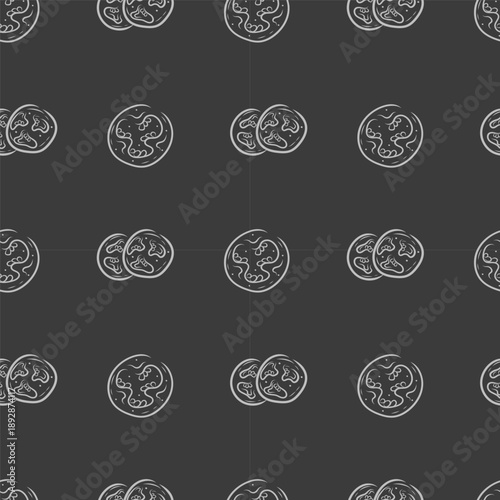 Hand drawn chili pepper seamless pattern, hot chili pattern vintage background