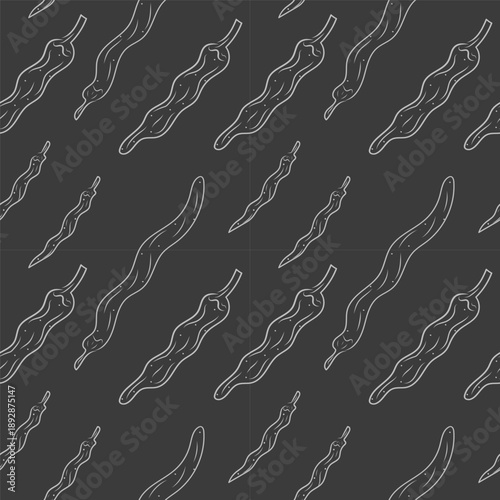 Hand drawn chili pepper seamless pattern, hot chili pattern vintage background