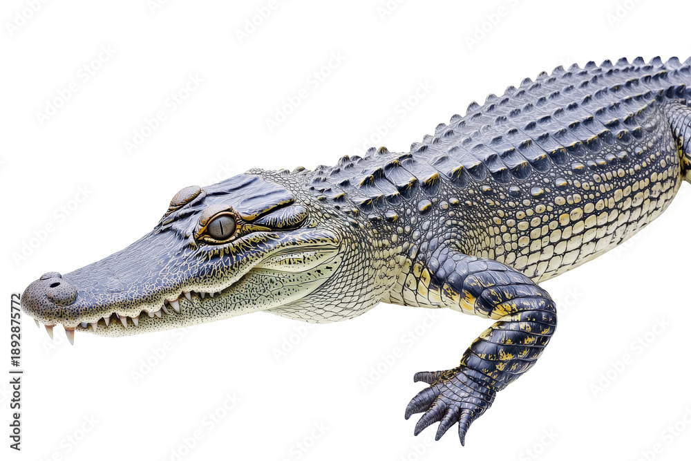 Fototapeta premium Crocodile on transparent background ready for use in various design projects and educational content