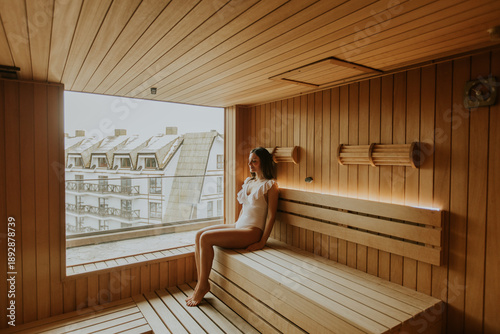 Relaxation in a sauna with ...