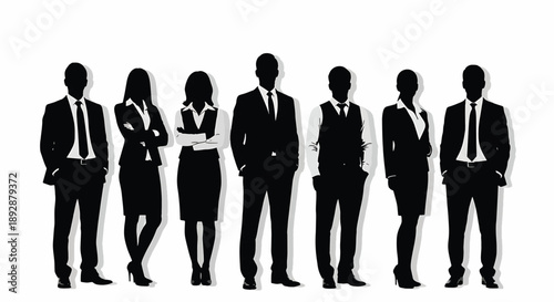 Diverse Group of Business People Silhouettes team