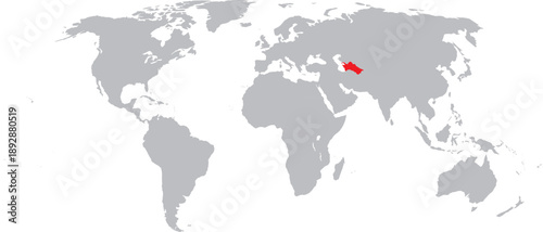 Photos Turkmenistan Highlighted on World Map Vector Design