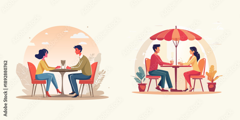 Fototapeta premium Vector illustration of a hand-drawn art style celebrating love
