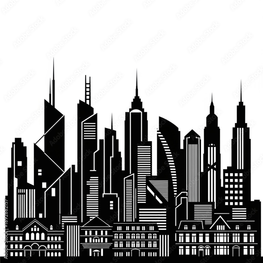 Fototapeta premium city skyline silhouette