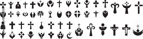 Religious Symbols Icon Set – Spiritual Silhouette Collection