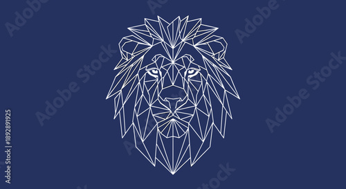 Geometric Lion Head Abstract Design.