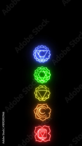 Wallpaper Mural Seven chakra symbols in kundalini energy Torontodigital.ca