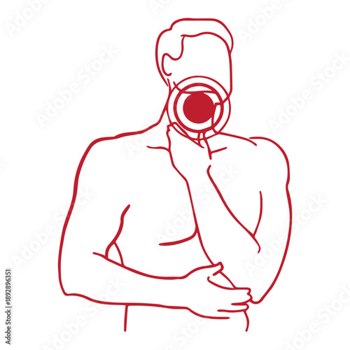 Throat pain illustration