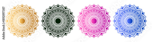 Ethnic luxury mandala golden art rangoli transparent background islamic pattern arabesque for diwali invitation card
