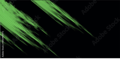 Green diagonal glitch streaks on dark background creating fast abstract digital motion effect