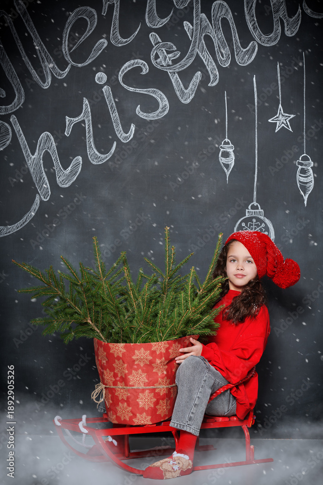 Naklejka premium Christmas Tree Ride