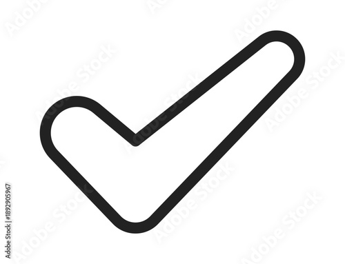 A simple, bold checkmark symbol in a minimalist design, perfect for indicating completion or approval.