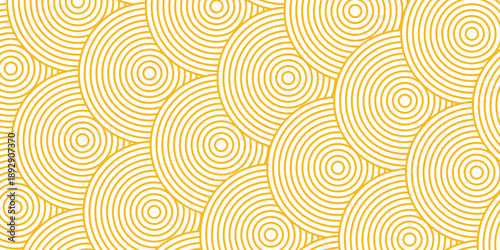 Yellow instant noodle, pasta and spaghetti texture with geometric wavy lines. Ramen, pasta vector pattern. Background abstract food illustration