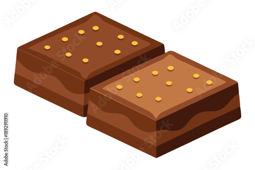 brownies vector on white background