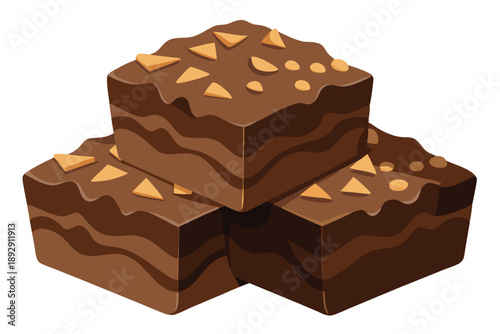brownies vector on white background