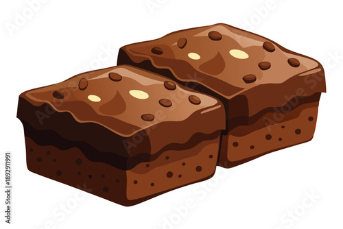 brownies vector on white background