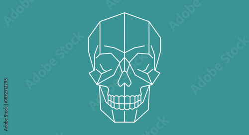 Geometric Skull Outline Minimalist Design.