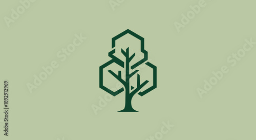 Geometric Tree Logo Design Minimalist Nature Symbol.