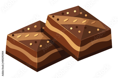 brownies vector on white background