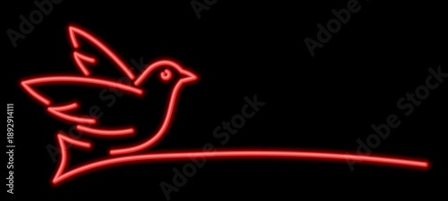 The symbol of a stylized flying bird.