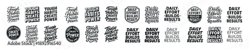 Inspirational typography designs: tough habits and daily efforts for success