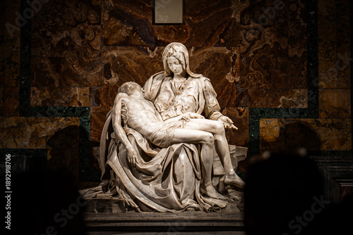 Принти на полотні Michelangelo Pieta sculpture inside St Peter Basilica