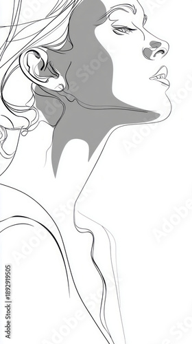 This artwork features a minimal line drawing of a woman, symbolizing strength and grace. It celebrates International Women Day and highlights women solidarity