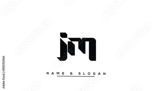 MJ, JM Abstract Letters Logo Monogram