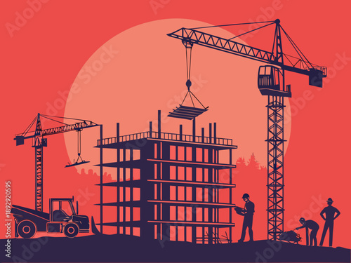 silhouette of a construction crane