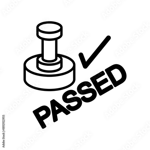 Approval Passed Stamp Icons outline
