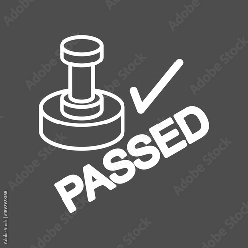 Approval Passed Stamp Icons dark