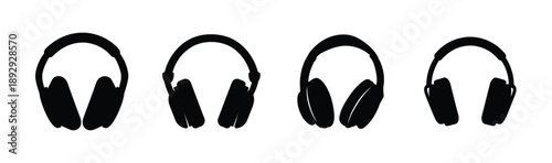 Four pairs of headphones Vector, illustration