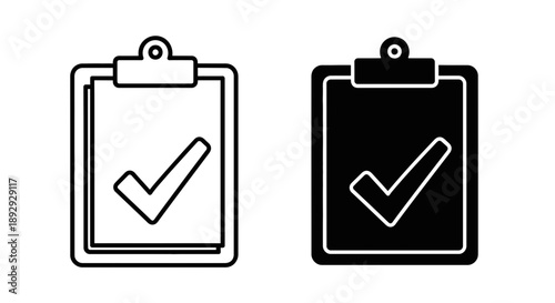 Clipboard with Checkmark Icon - Approval, Validation, and Task Completion Symbol