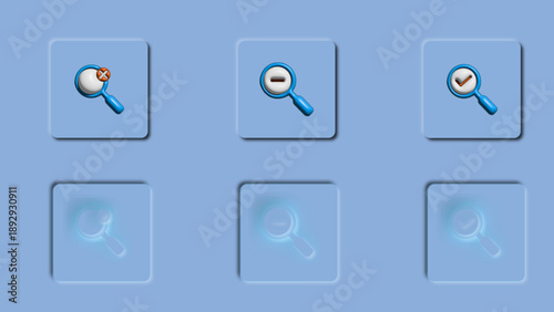 Neomorphism Sliders and Toggle Switches. Blue Soft UI Control Elements.
