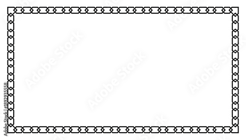 black and white square border frame vector design isolated on white background