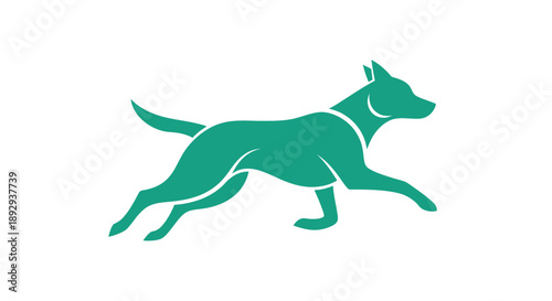 A dynamic dog in full stride captured from a side viewpoint showcasing canine agility and speed in a simple illustration