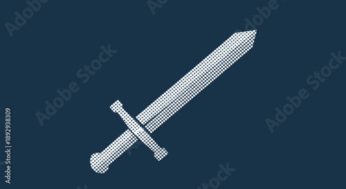 Medieval Sword Weapon Illustration.