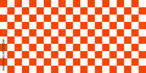 Checkered Seamless Pattern Design Orange and White. Checkerboard Pattern.  Vector illustration.
