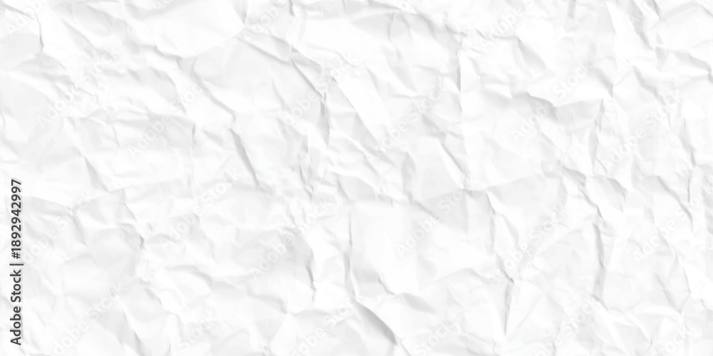 Fototapeta premium White crumpled paper texture background. Paper texture Crumpled White. Top view.
