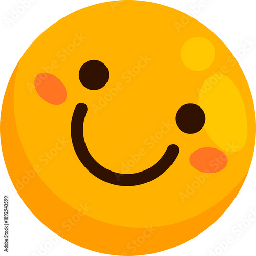 Flat Vector Classic Smiling Emoji Face with Friendly Expression