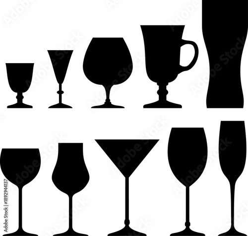 Bar Glassware Symbols Collection