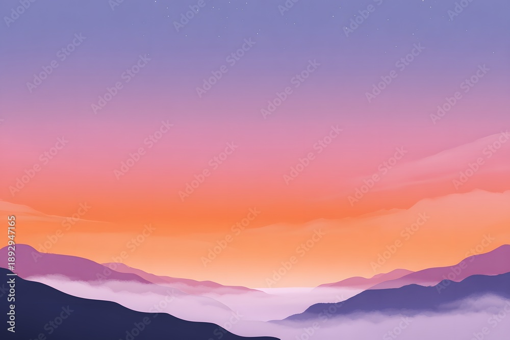 Obraz premium Gradient blends smoothly from orange to pink to purple, creating an abstract background scene